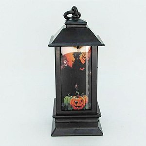 Lampião Halloween - Abóbora - Noite Na Mansão - Led Decorativo - 1 unidade - Rizzo