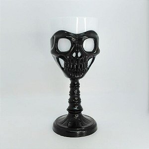 Taça Halloween - Branca com Preto - Caveira - 250ml - 1 unidade - Rizzo
