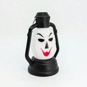 Lamparina Dia Das Bruxas - Modelo Fantasma - Sorriso Vermelho Com Luz - 1 unidade - Rizzo