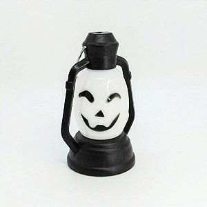 Lamparina Dia Das Bruxas - Modelo Fantasma - Sorriso Escuro Com Luz - 1 unidade - Rizzo