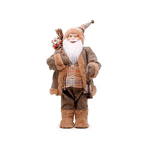 Papai Noel Rústico em Pé Segurando uma Lanterna - 1 unidade - Cromus - Rizzo Balões