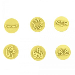 Kit Carimbos - Unicórnio - Amarelo - 7 unidades - BlueStar - Rizzo
