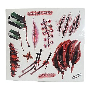 Adesivo -Tatuagem para Pele - Halloween - "Agilette" - 1 unidade - Rizzo