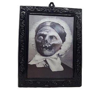 Quadro Holográfico - Velha Zumbi - Festa Halloween - 1 unidade - Rizzo