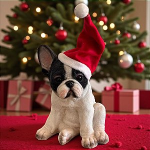Cachorro Bulldog - Decoração de Natal - sem Movimento - Branco/Preto - 1 unidade - Cromus - Rizzo