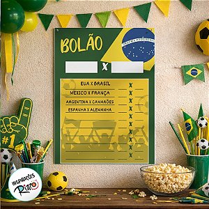 Cartaz Decorativo Bolão - Brasil Copa do Mundo - 2 unidades - Cromus