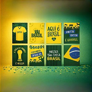 Cartaz Decorativo Copa - Brasil Copa do Mundo - 8 unidades - Cromus