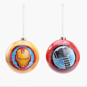 Kit Bola de Natal - Avengers - 10 cm - Natal Marvel - 2 unidades - Cromus - Rizzo