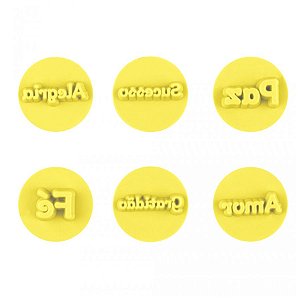Kit Carimbo Marcador Desejos Amarelo  - 1 unidade - BlueStar - Rizzo
