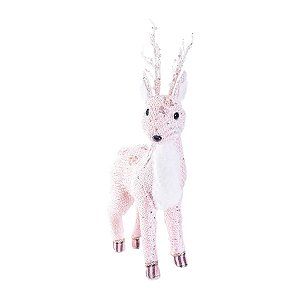 Rena de Natal Com Gliter Rosa  - 1 unidade - Cromus - Rizzo Balões