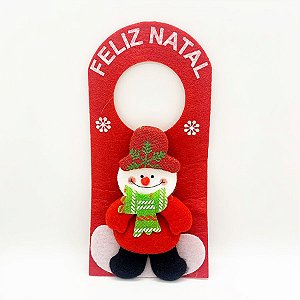 Enfeite de Natal Para Porta Boneco de Neve - 1 unidade - Rizzo
