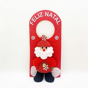 Enfeite de Natal Para Porta Papai Noel Vermelho - 1 unidade - Rizzo