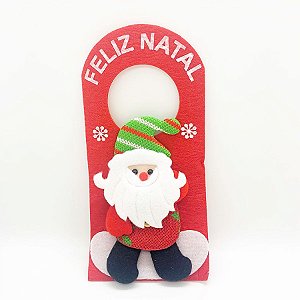 Enfeite de Natal Para Porta Papai Noel Gorro Verde - 1 unidade - Rizzo