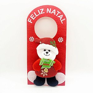 Enfeite de Natal Para Porta Urso Com Gorro - 1 unidade - Rizzo