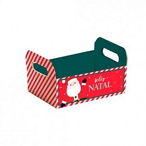 Caixote Decorativo de Papel Cartão - Papai Noel (Nicolau) - 1 unidade - Cromus - Rizzo