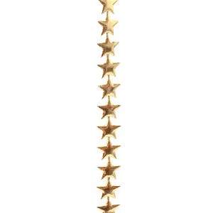 Fio Decorativo Estrela  Dourado - 1,2 cm x 5 m - 1 unidade - Cromus - Rizzo