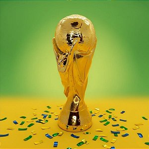 Enfeite Decorativo - Taça da Copa - Dourado - 11x32cm - 1 unidade - Rizzo