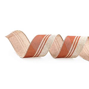 Fita de Juta com Faixa Cobre - 6,3cm x 914cm  - 1 unidade - Cromus - Rizzo