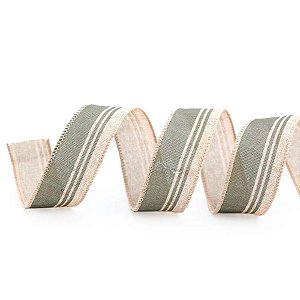 Fita de Juta com Faixa Verde - 3,8cm x 914cm  - 1 unidade - Cromus - Rizzo