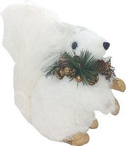 Esquilo Decorativo com Pinha G - 25 Centímetros. - 1 unidade - Rizzo Balões