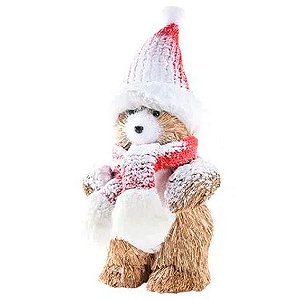 Urso Dakota c/ Gorro Decorativo - 25 cm x 14 cm - 1 unidade - Cromus - Rizzo