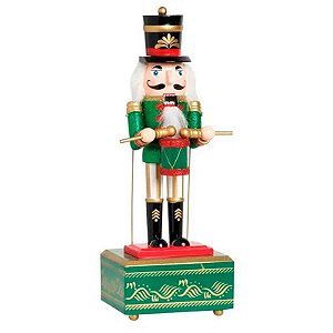 Soldado Quebra Nozes c/ Tambor Vermelho/Movimento - 30 cm x 12 cm - 1 unidade - Cromus - Rizzo