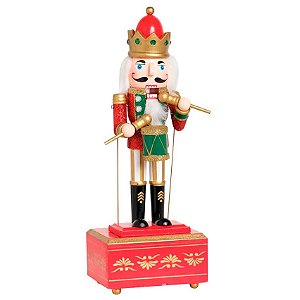 Soldado Quebra Nozes c/ Tambor Dourado/Movimento - 30 cm x 12 cm - 1 unidade - Cromus - Rizzo