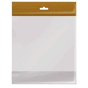Saco Adesivado com Furo - Ouro - 12x18cm  - 100 unidades - Cromus - Rizzo