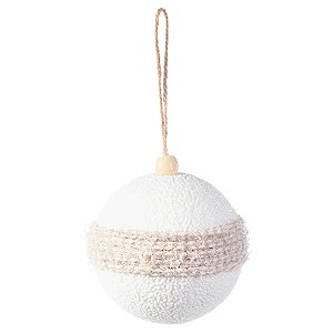 Bolas de Natal - Linhas - Branco/Marrom - 8 cm - 6 unidades - Cromus - Rizzo