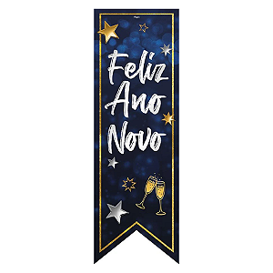Faixa Decorativa de Tecido - 40x120cm - Feliz Ano Novo - 1 unidade - Regina - Rizzo