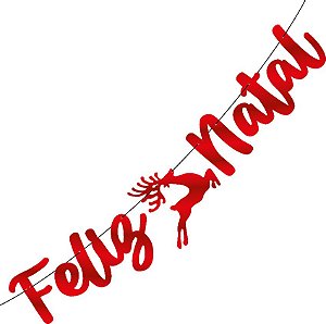 Faixa Decorativa Natal Mágico - Feliz Natal metalizada Vermelha - 1 unidade - Regina - Rizzo