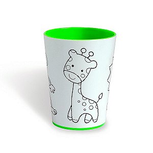 Copo para Colorir Color Cup Floresta - Verde - 10cm - 1 unidade - Rizzo