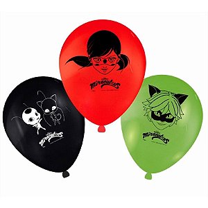 Balão Látex Redondo 9'' - Ladybug - 25 cm - 25 unidades - Regina - Rizzo