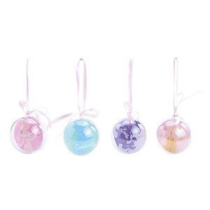 Bola de Natal Acrílica Princesas da Disney - 10cm  - 4 unidades - Cromus - Rizzo