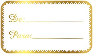 Adesivo Etiqueta De/Para Dourado - 2cm x 3,5cm - Ref.2133 - 100 unidades - Stickr - Rizzo Balões