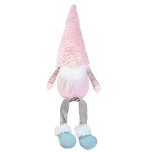 Enfeite de Natal Kringle Rosa e Branco - 23cm  - 1 unidade - Cromus - Rizzo