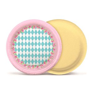 Prato Descartável - Chá das Meninas - Cromus Festa - 8 unidades - Rizzo