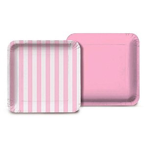 Prato Rosa Cromus - Rosa Bebê - 8 unidades - Cromus - Rizzo