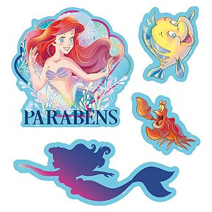 Decoração De Bolo - Cenário Ariel Disney - 4 unidades - Regina - Rizzo