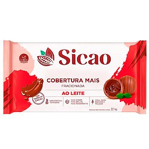 Cobertura Mais Ao Leite  - Barra - 2,1 kg  - 1 unidade - Sicao - Rizzo