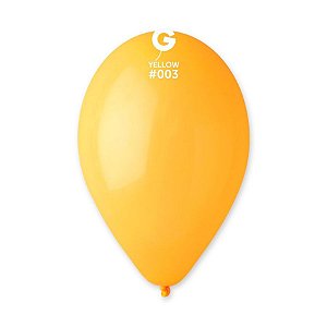 Balão de Festa Látex Liso - Yellow (Amarelo) #003 -  unidades - Rizzo