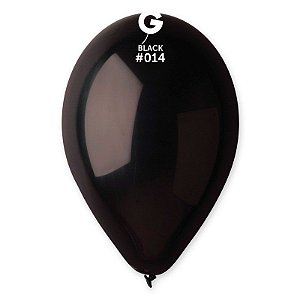 Balão de Festa Látex Liso - Black (Preto) #014 -  Gemar - Rizzo