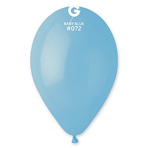 Balão de Festa Látex Liso - Baby Blue (Azul Bebê) #072 -  Gemar - Rizzo