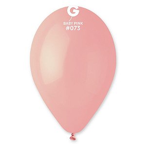 Balão de Festa Látex Liso - Baby Pink (Rosa Bebê) #073 -  Gemar - Rizzo