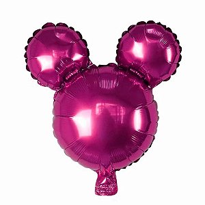 Balão de Festa Metalizado 65'' 60 - Simbolo Mickey Mouse Rosa - 1 unidade - Rizzo