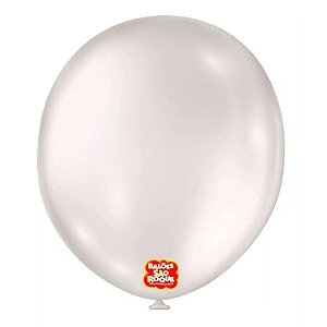 Balão Profissional Premium Uniq Perolado 16" 40cm - Branco Perola - 10 unidades - São Roque - Rizzo