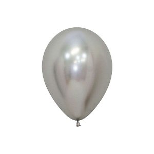 Balão de Festa Latéx Reflex - Prata (Cor:981) - Sempertex - Rizzo