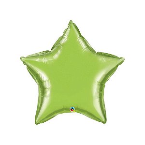 Balão de Festa Microfoil 36" 91cm - Estrela Verde Lima Metalizado - 1 unidade - Qualatex Outlet - Rizzo