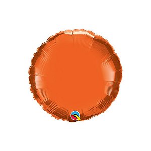 Balão de Festa Microfoil 18" 46cm - Redondo Laranja Metalizado - 1 unidade - Qualatex Outlet - Rizzo