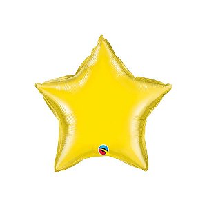 Balão de Festa Microfoil 20" 51cm - Estrela Amarelo Metalizado - 1 unidade - Qualatex Outlet - Rizzo
